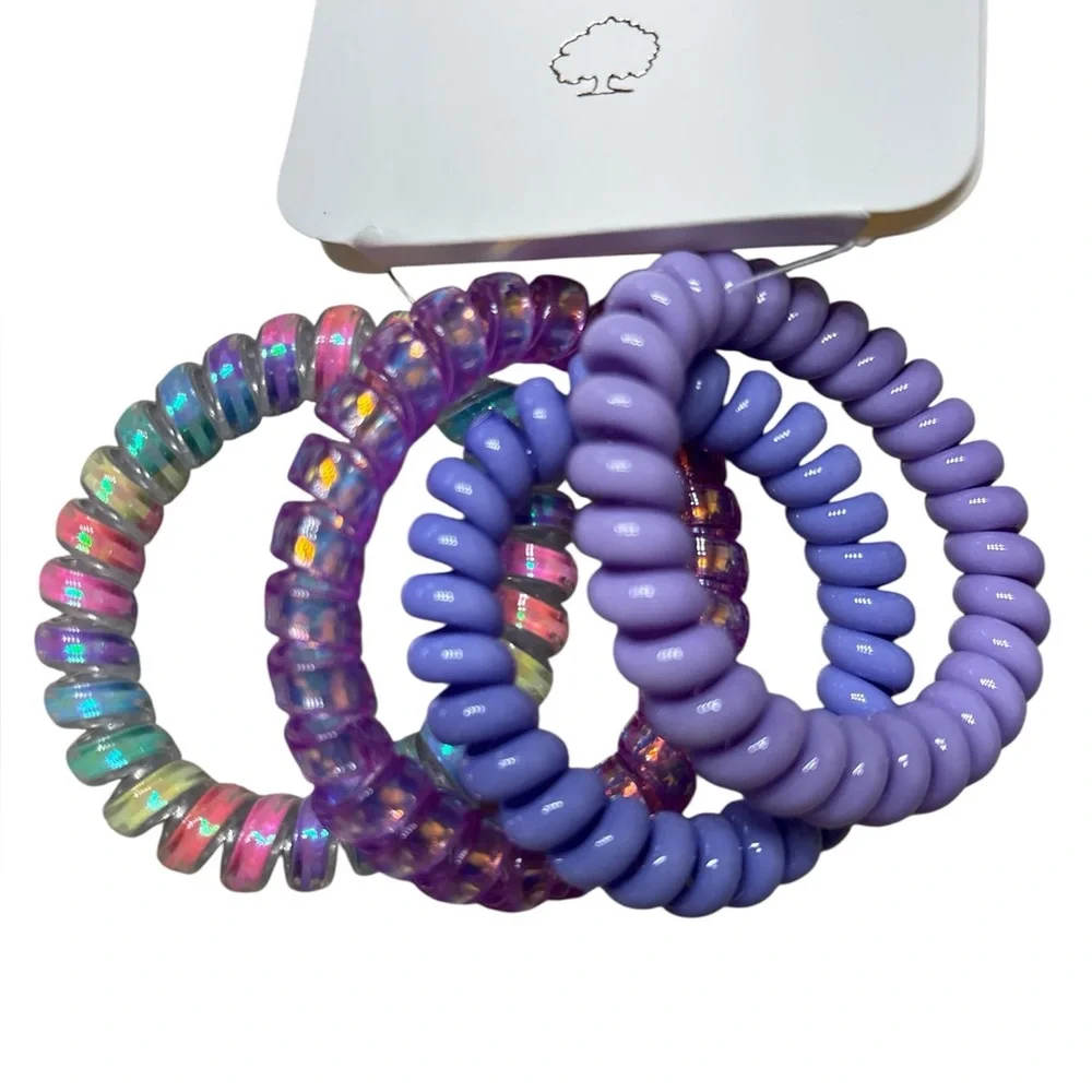 Set of 4 Purple and Multicolor Hair Ties - Picture 1 of 2